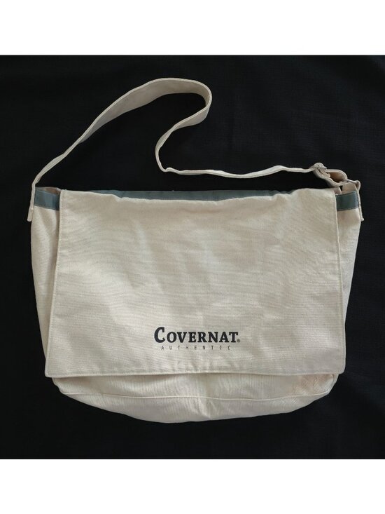 Covernat Handbags - Covernat Authentic Logo Beige Canvas Messenger Bag Adjustable Strap